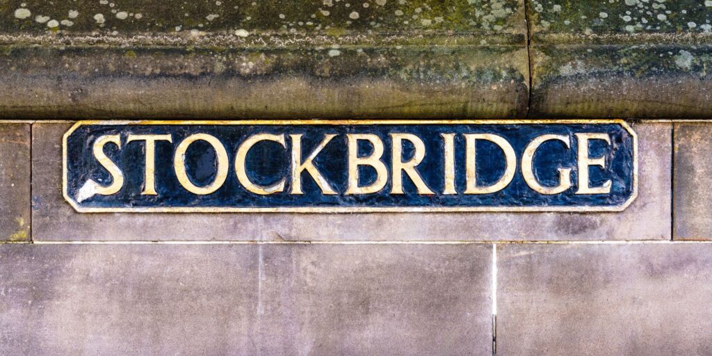 Stockbridge sign close up